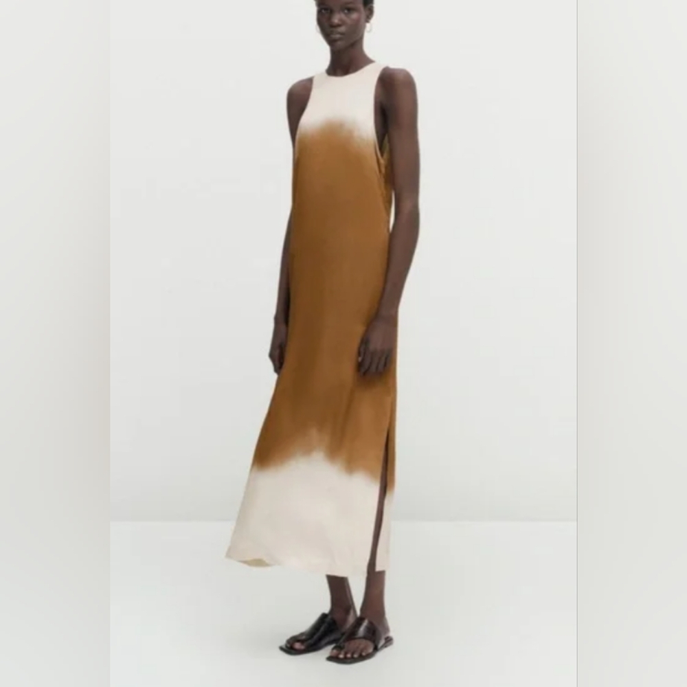 Massimo Dutti Satiny Tie dye dress